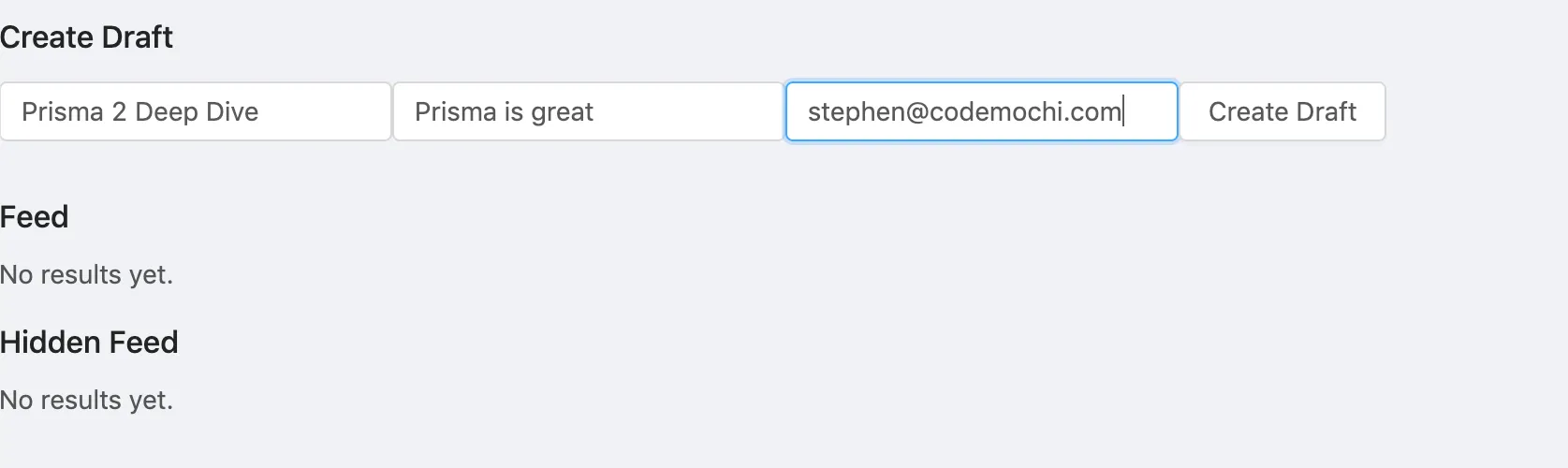 New Draft component added to the blog page- before adding new draft.